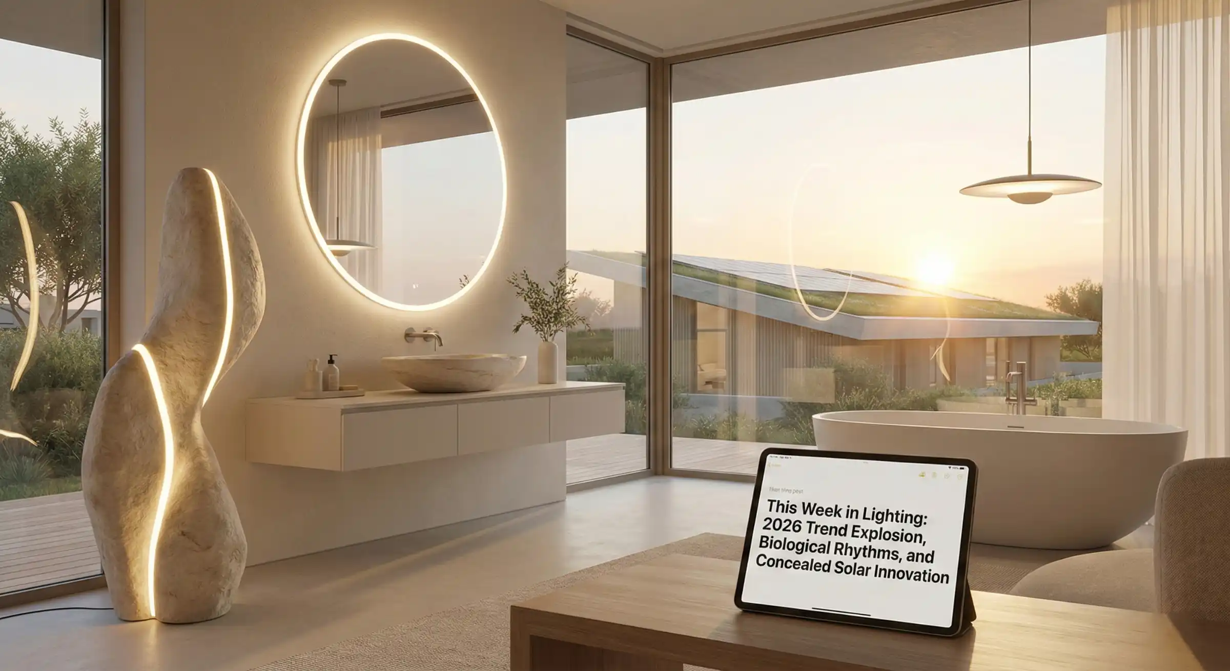 Sculptural forms and wellness-driven technology set the tone for the 2026 lighting landscape.