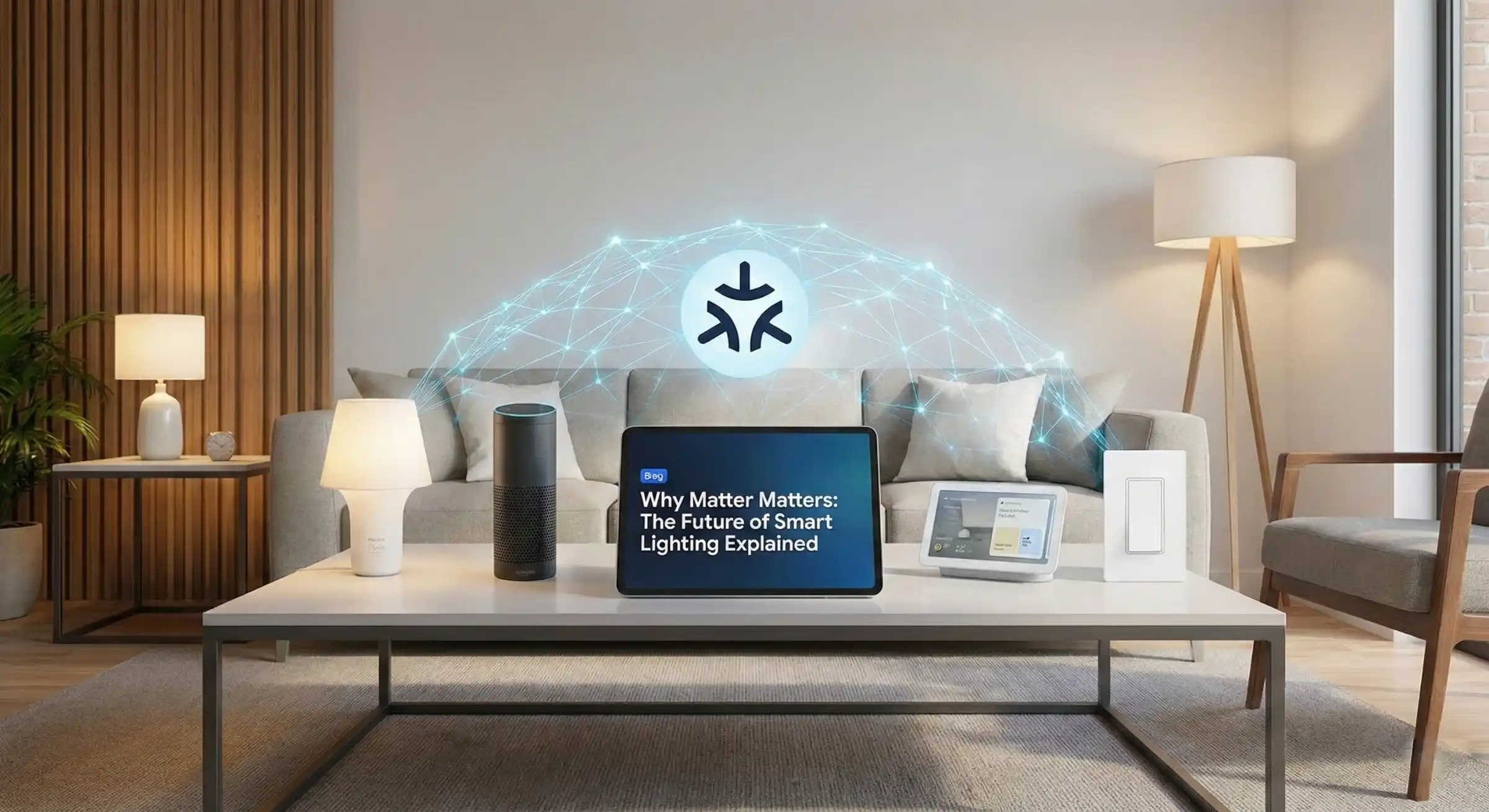 Diagram showing Matter devices interacting across different ecosystems.